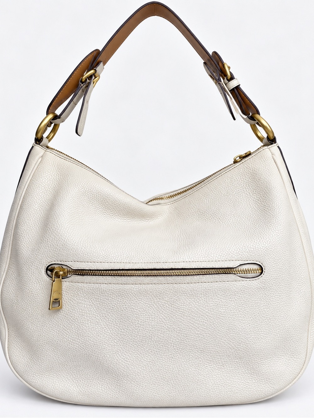 Coach Sutton Hobo White Pebble Leather Tea Rose Rivet Bag - Picture 2 of 3